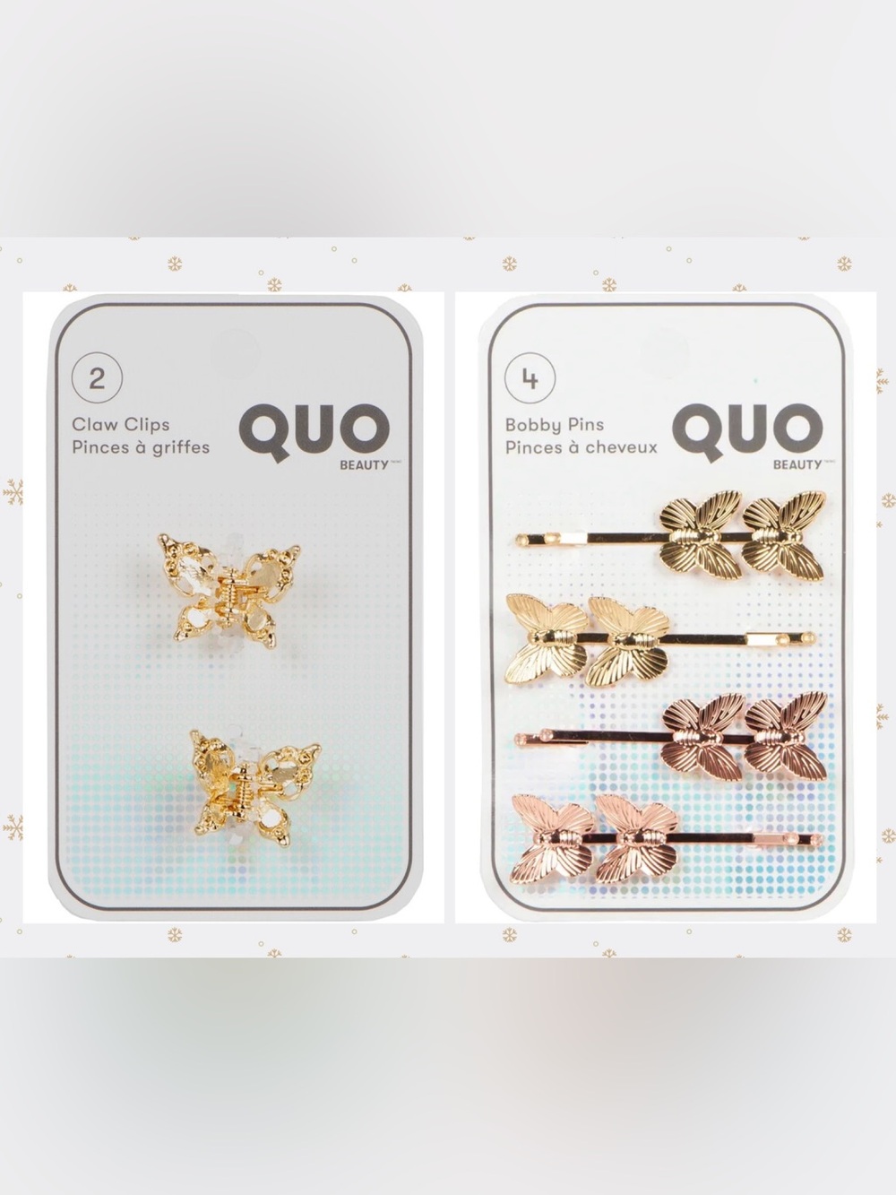 Quo Beauty Set of Butterfly 🦋 Hair Clips & Bobby Pins